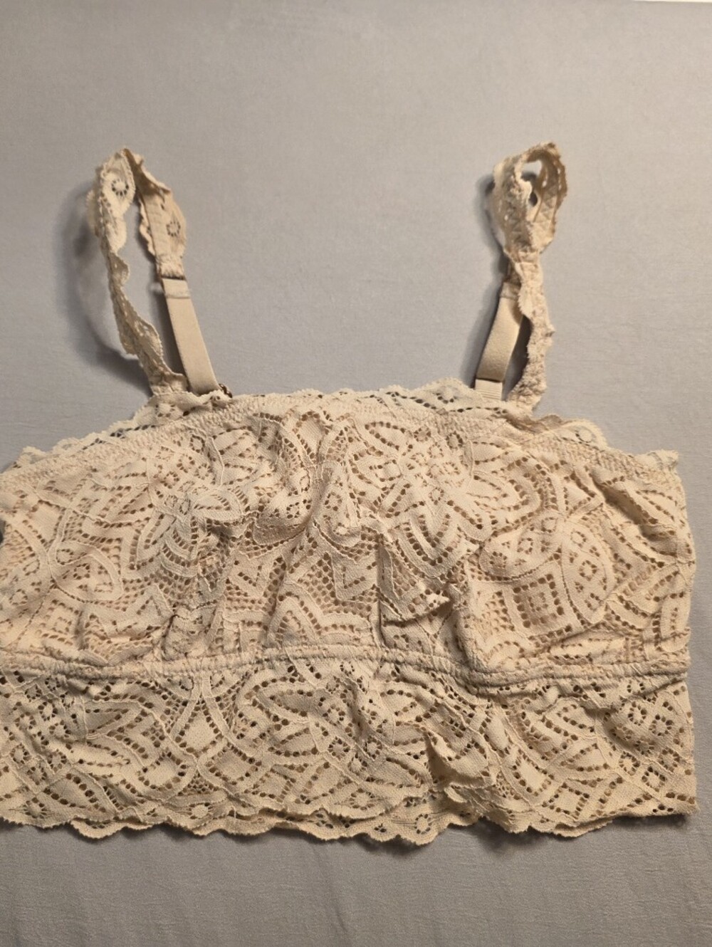 Aerie Cream / Off White Lace Bandeau Bralette